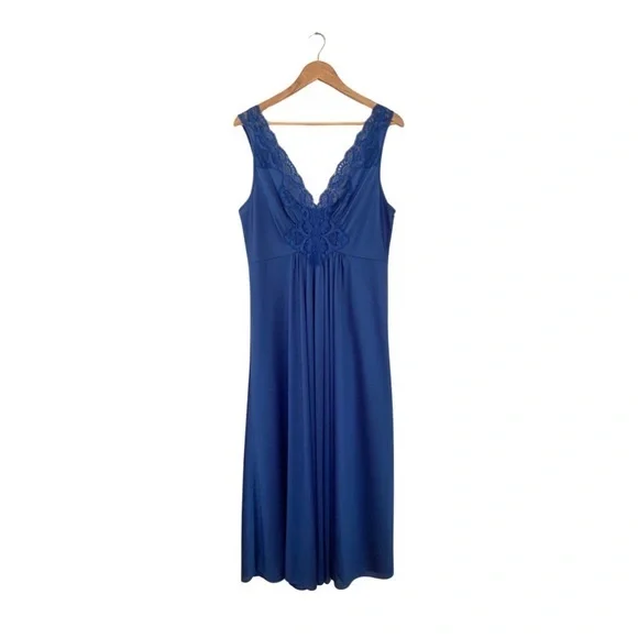 Vintage | Intimates & Sleepwear | Vintage Vanity Fair Royal Blue Lace  Trimmed Night Gown | Poshmark